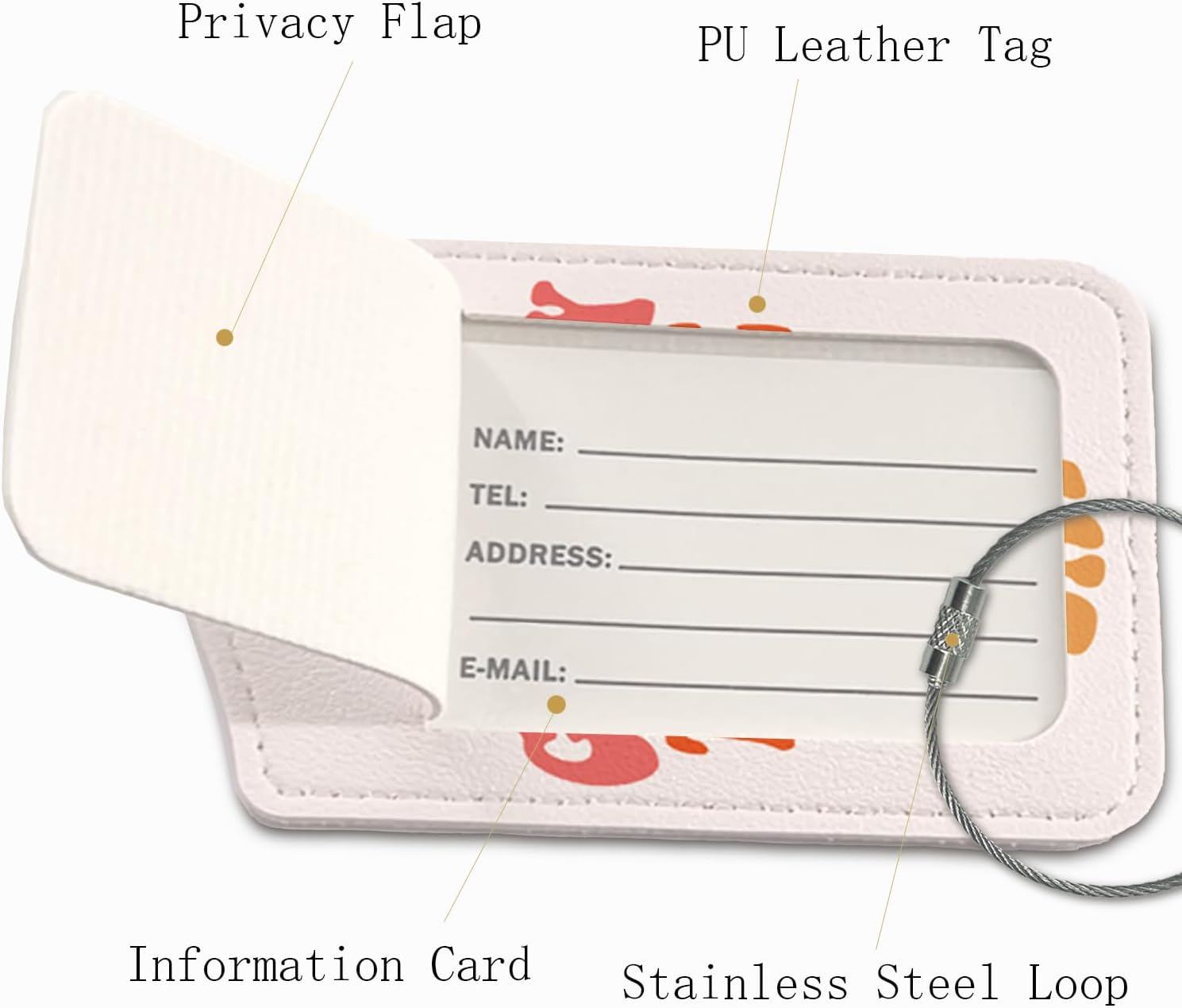 Preppy Luggage Tags for Suitcases,Groovy Girly 2 Pack Travel Suitcase Tags,Trendy Traveling