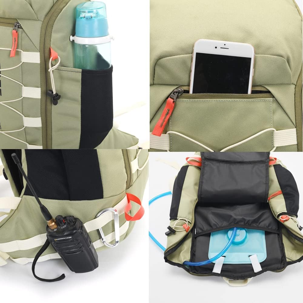 Bseash 40L Waterproof Hiking Camping Backpack with Rain Cover, Outdoor Sport Travel Daypack