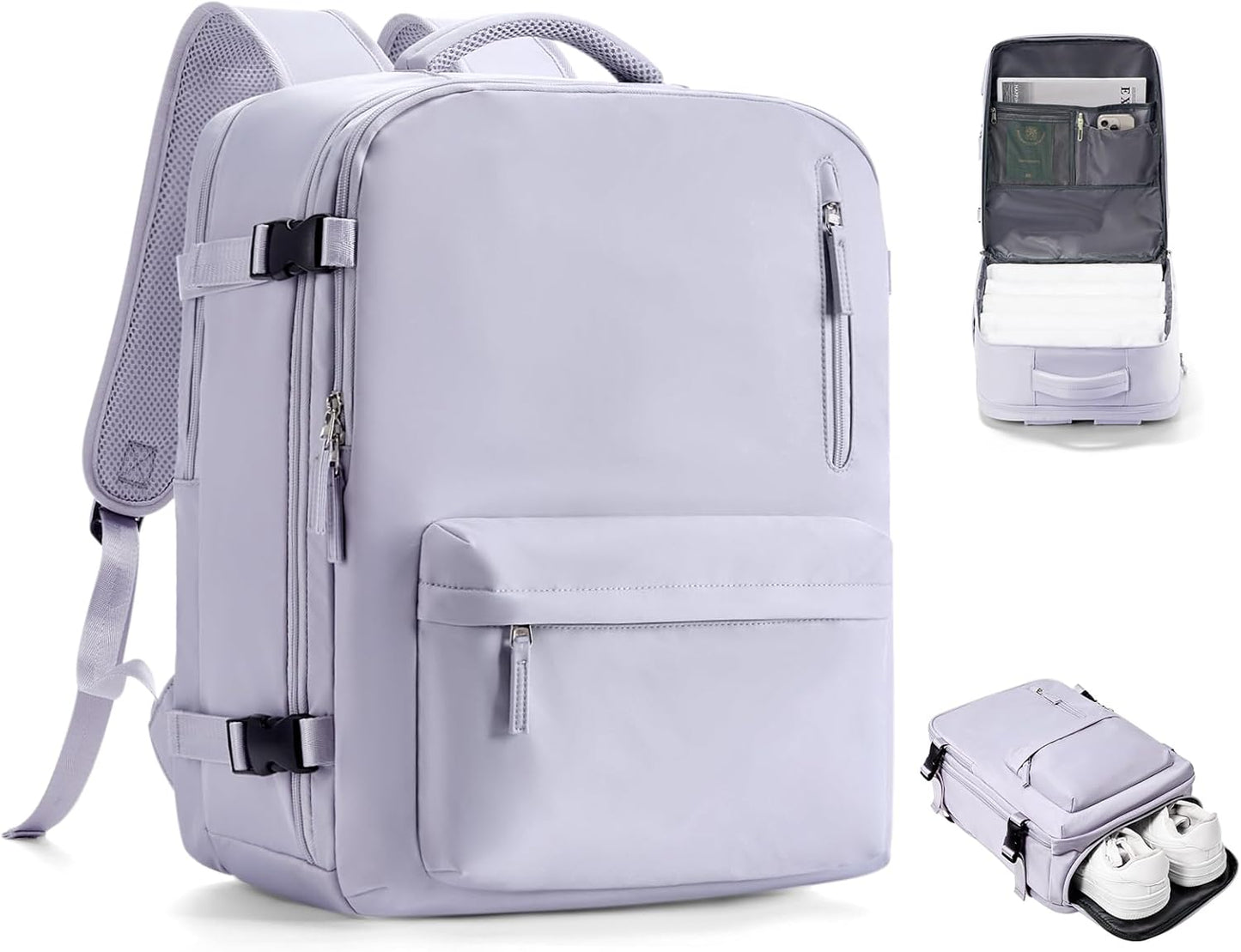 VGCUB Travel Backpack for Women Men for Spirit Airlines Personal Item Bag 18x14x8 Inches Laptop College Backpack,Waterproof Carry on Flight Approved Work Backpack Mochila de Viaje,Large Purple taro