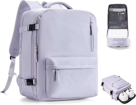 VGCUB Travel Backpack for Women Men for Spirit Airlines Personal Item Bag 18x14x8 Inches Laptop College Backpack,Waterproof Carry on Flight Approved Work Backpack Mochila de Viaje,Large Purple taro