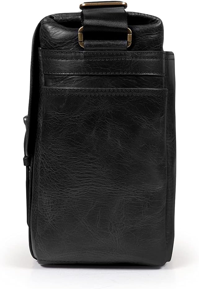 MegaGear Italian Leather Messenger Bag, Lightweight Unisex Business Briefcase Satchel Portfolio, Multi Compartment
