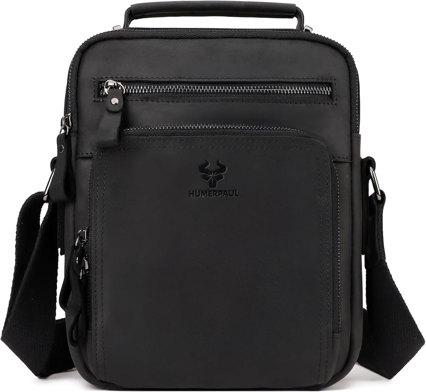 Crossbody Bag Shoulder Bag for Men, Genuine Leather Man Bag Vintage Messenger Bag for Travel Work