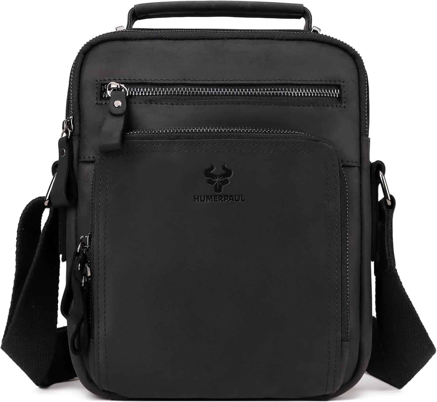 Crossbody Bag Shoulder Bag for Men, Genuine Leather Man Bag Vintage Messenger Bag for Travel Work