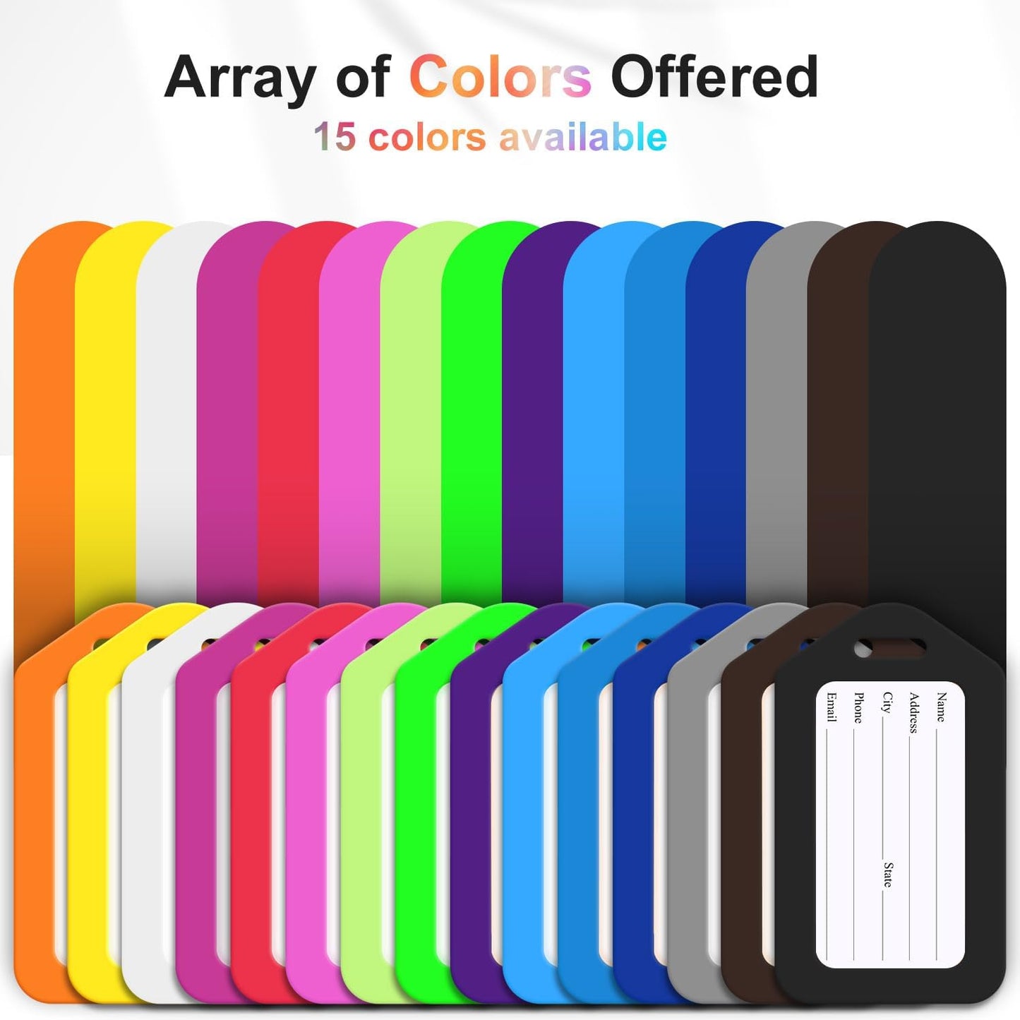 3 Pack Luggage Tag Bright Luggage Tags for Suitcases Bag Tags Name Tags for Kids Travel Accessories