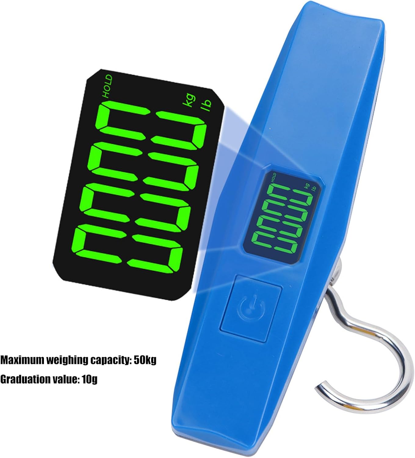 50kg T Handle Weight Tester With Peels Function & Not Slip Grip Handheld Travel Scale With LCD Display For Suitcases Business Use Commercial Easy Carrying Digital Hanging Scale