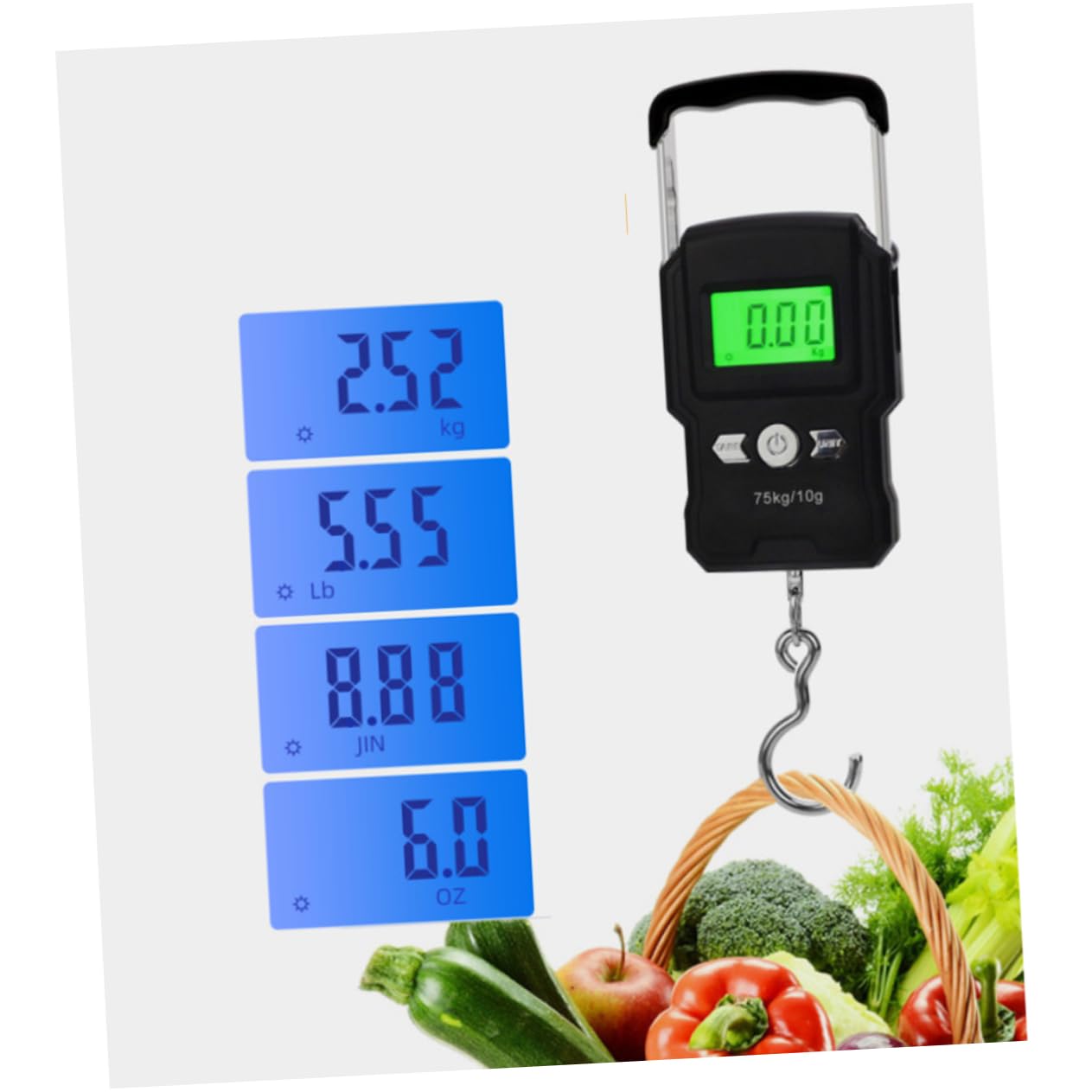 Hand Scale for Luggage 75kg/10g Accurate Digital LCD Display Hanging Scale Compact Design
