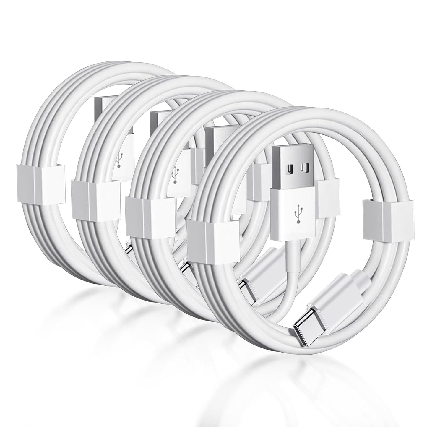 4 Pack Car Carplay Cable for iPhone 16e 17 Air 16 15 USB A to USB C Cable for iPhone 16 15 Pro Max 16 15 Plus for Carplay USB C, iPad usb C Cables iPad Pro Air 5th 4th Mini 6th Gen Charger Cord