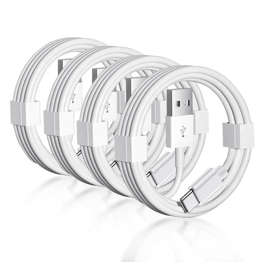 4 Pack Car Carplay Cable for iPhone 16e 17 Air 16 15 USB A to USB C Cable for iPhone 16 15 Pro Max 16 15 Plus for Carplay USB C, iPad usb C Cables iPad Pro Air 5th 4th Mini 6th Gen Charger Cord