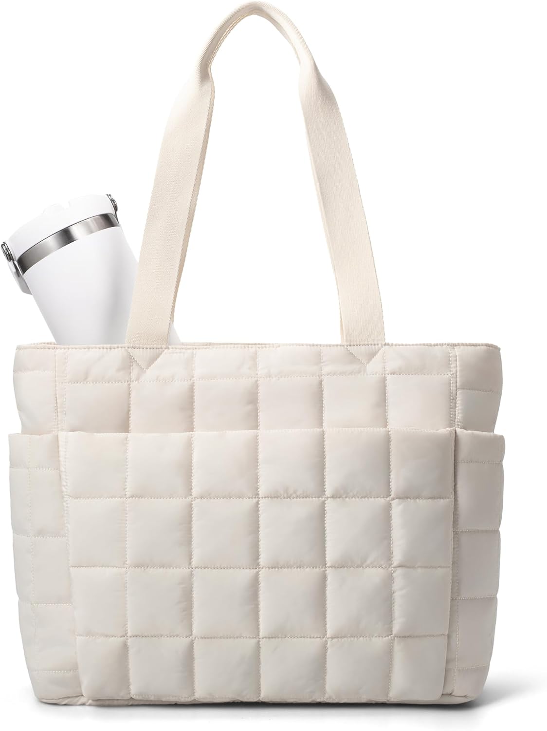 befen Laptop Tote Bag for Women Work, Travel Tote Bags Nurse Puffer Quilted Handbags, Lightweight Waterproof Beach Purse