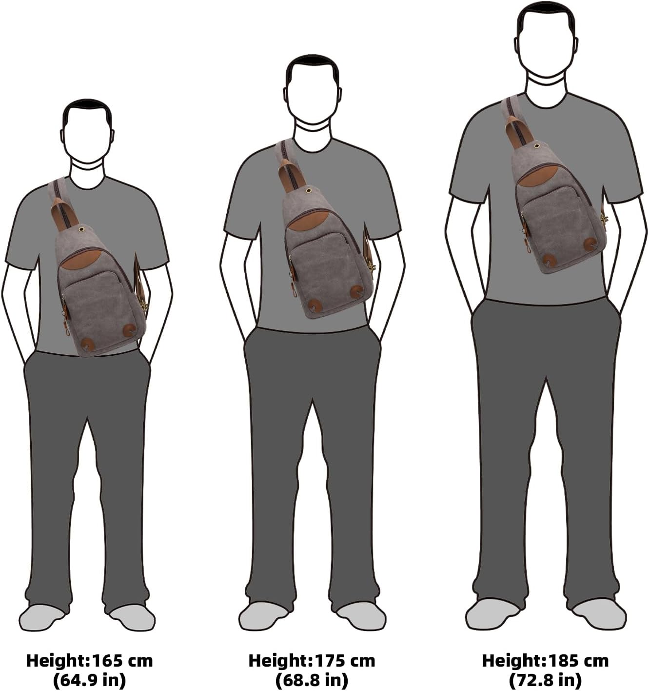KL928 Canvas Sling Bag Crossbody Backpack Shoulder Casual Rucksack for Men Women