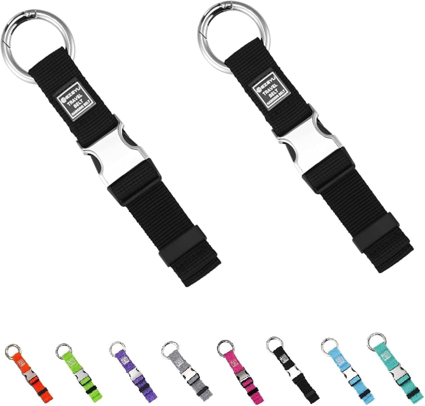 2PCS Heavy Duty Add a Bag Luggage Straps Jacket Gripper,Carry-on Luggage Belt Baggage Suitcase Straps Belts Travel Accessories (Black+2Pack)