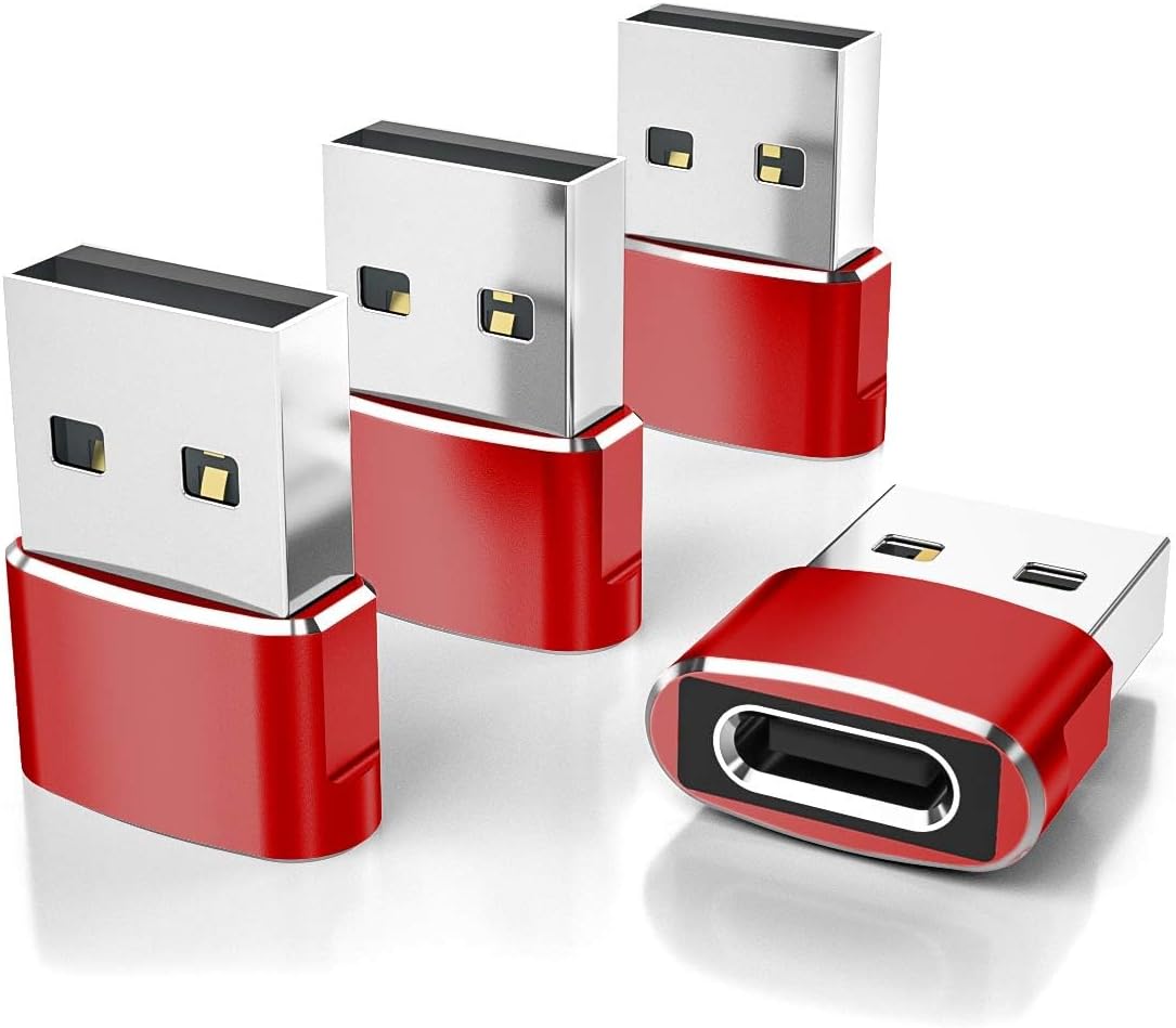Elebase for Airpods Pro 3 Adapter,USB to USB C Adaptor 4Pack,USBC Female to A Male Cable Connecter for Apple Watch Ultra iWatch 11 10 9 8 7 SE 2,Airpods 4,iPad 8th 9th 10th Air 5th Mini 6th Generation