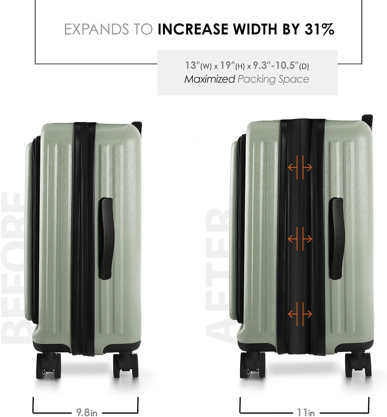 22 Inch Carry On Luggage 22x14x9 Airline Approved, Carry On Suitcase with Wheels, Hard-shell
