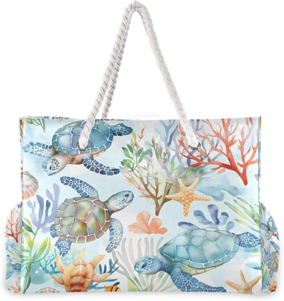 senya Large Beach Bags Totes Swim Canvas Tote Shoulder Bag Water Resistant Bags for Gym Travel Daily