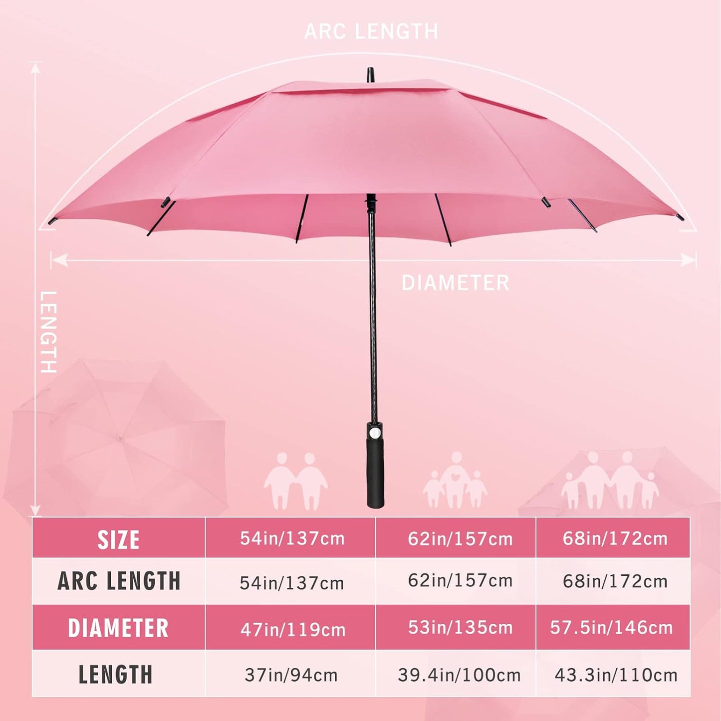 ZOMAKE Golf Umbrella Windproof, Extra Large Oversized Heavy Duty Double Canopy for Rain, Sports