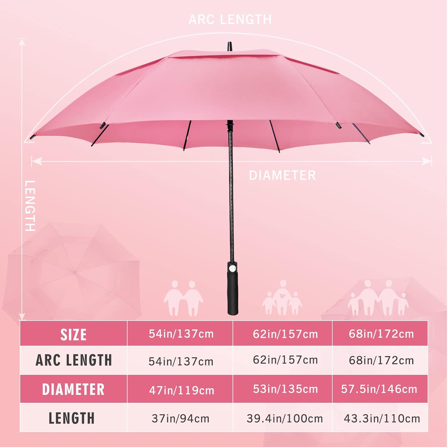 ZOMAKE Golf Umbrella Windproof, Extra Large Oversized Heavy Duty Double Canopy for Rain, Sports