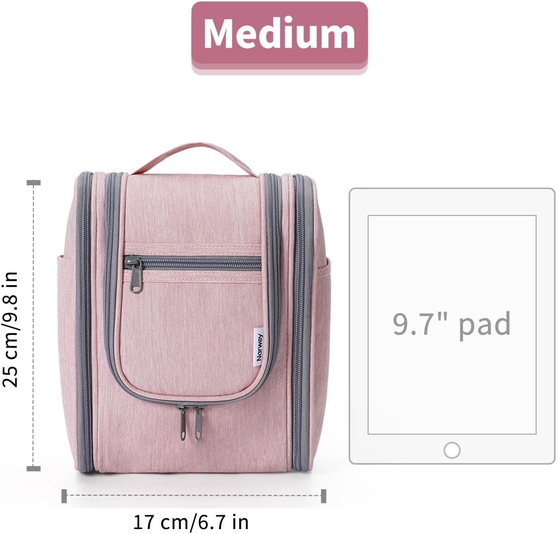 Narwey Small Hanging Toiletry Bag Women Travel Makeup Bag Organizer Toiletries Bag for Travel Size