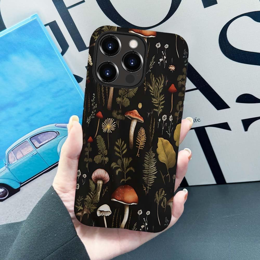 SEized Case Compatible with for iPhone 13 Pro,Vintage Mushroom Snail Daisy Leaf Phone Case for Girl Women Boy Men,Durable Protection Case for iPhone 13 Pro