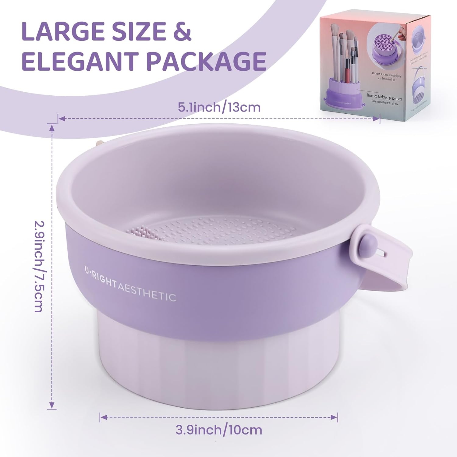 Makeup Brush Cleaner Mat 3 in 1 Silicone Makeup Brush Cleaner Bowl Cosmetic Brushes Cleaning Tool