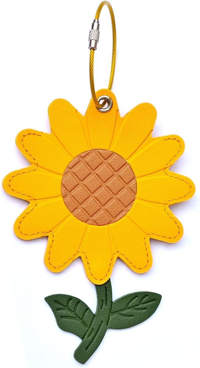 Luggage Tags for Suitcases, Faux Leather Cute & Funny Travel Suitcases Tag with ID Label,Stainless Steel Loop