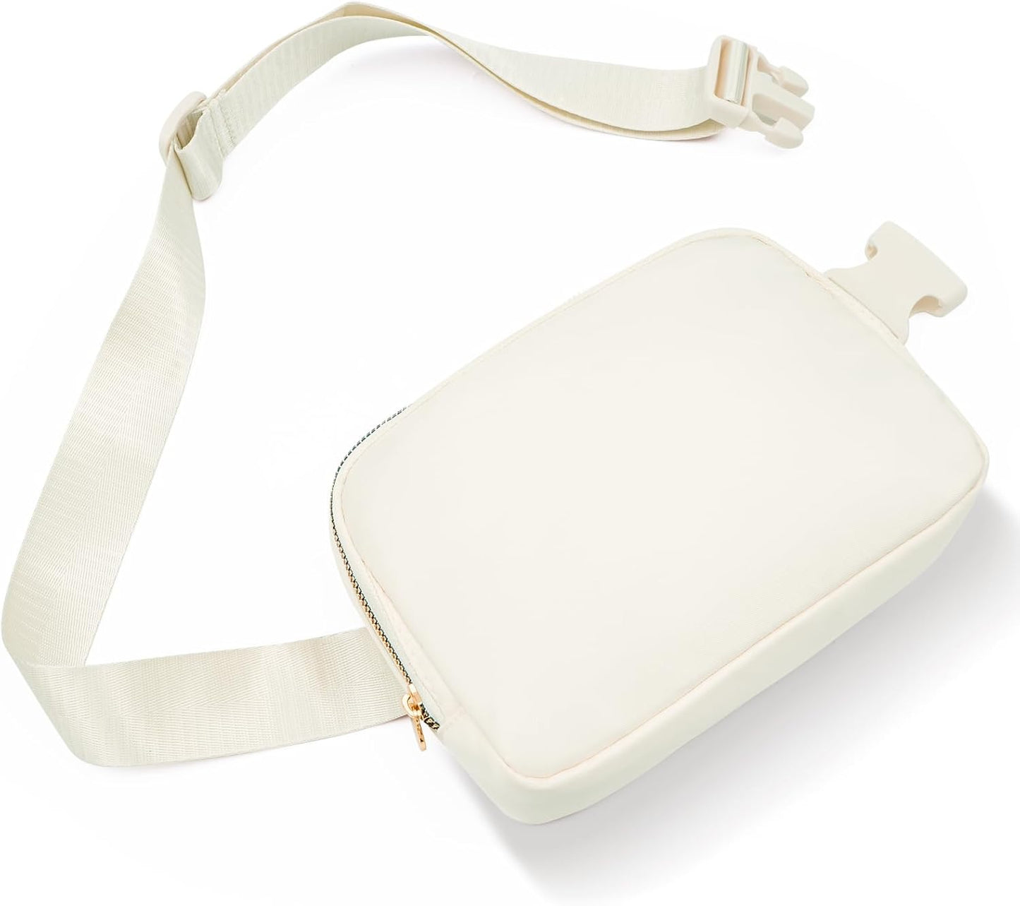 Cross Body Fanny Pack for Women,Fashion Waist Packs Crossbody Bags,Belt Bag with Adjustable Strap - Cream