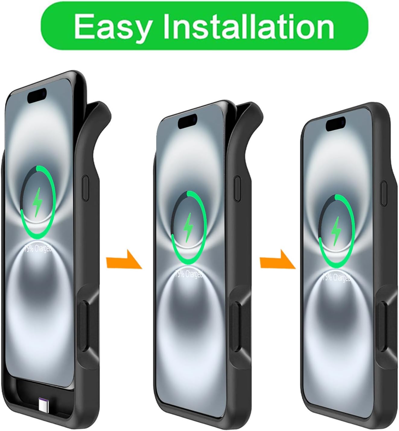 Battery Case for iPhone 16 Plus, Upgraded 12000mAh Rechargeable Portable Charging Case with Wireless Charging Compatible for iPhone 16 Plus (6.7 inch) with Carplay Battery Pack Charger Case (Black)