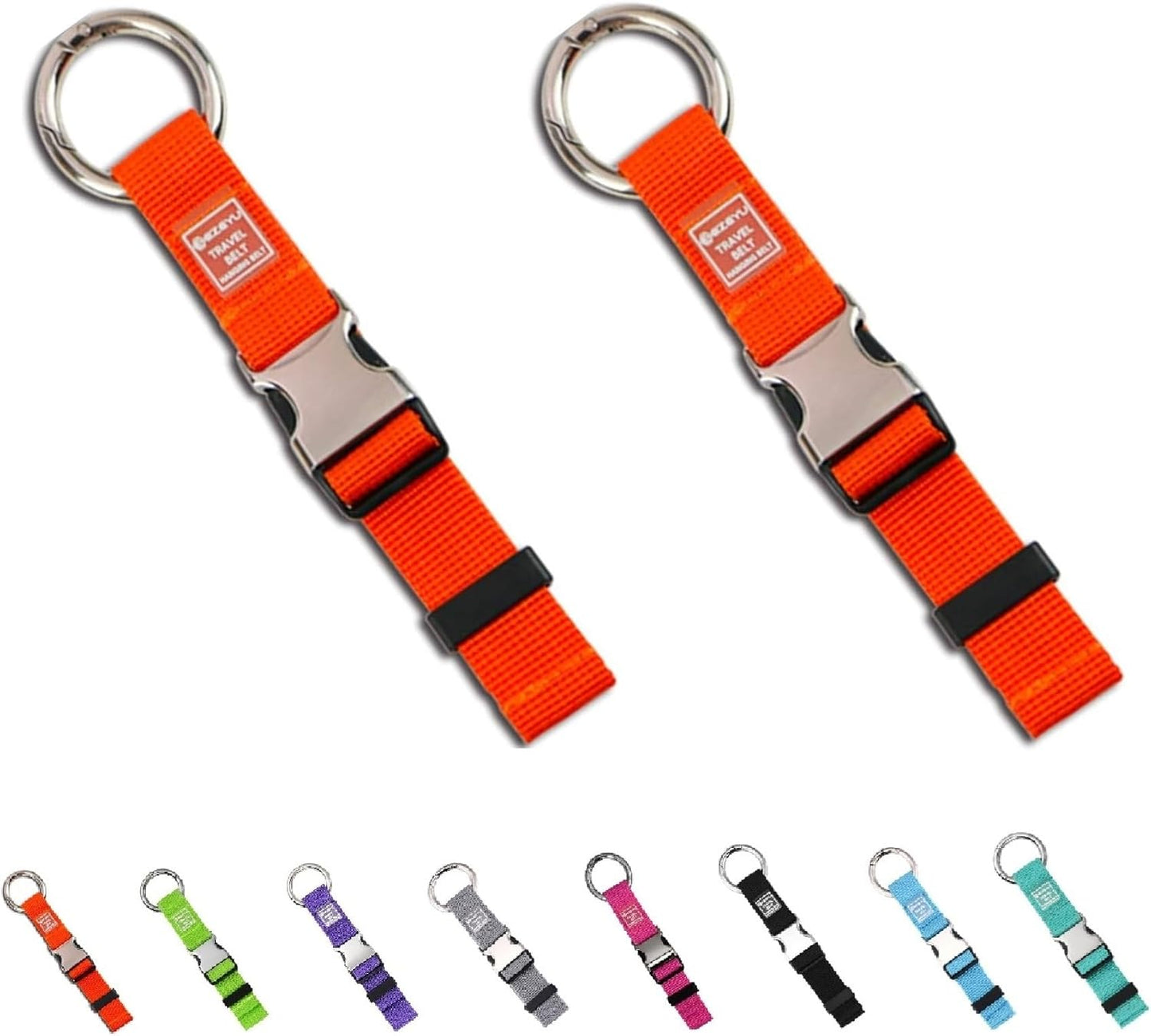 2PCS Heavy Duty Add a Bag Luggage Straps Jacket Gripper,Carry-on Luggage Belt Baggage Suitcase Straps Belts Travel Accessories(Orange)