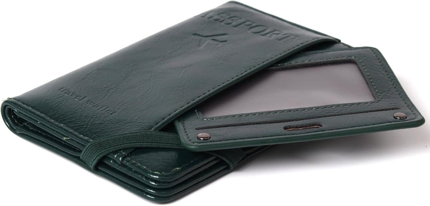 RFID Passport Wallet, RFID Passport Holder for Wallet, Essential Travel Anti-Theft Wallet Storage Case, Anti-Theft Protective Case, Lime green