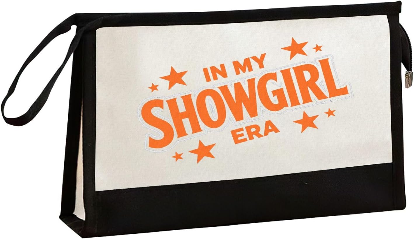 Showgirl ERAS Funny Makeup Bag, Vintage Burlesque Cosmetic Organizer with Multiple Compartments, Waterproof Travel-Friendly Pouch for Glam Touch-Ups