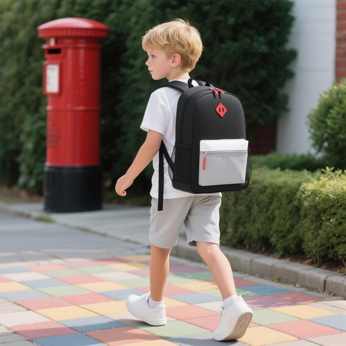 Kids Backpack Lunch Box Set Kindergarten School Backpacks 3-6 Years for Boys and Girls with Chest
