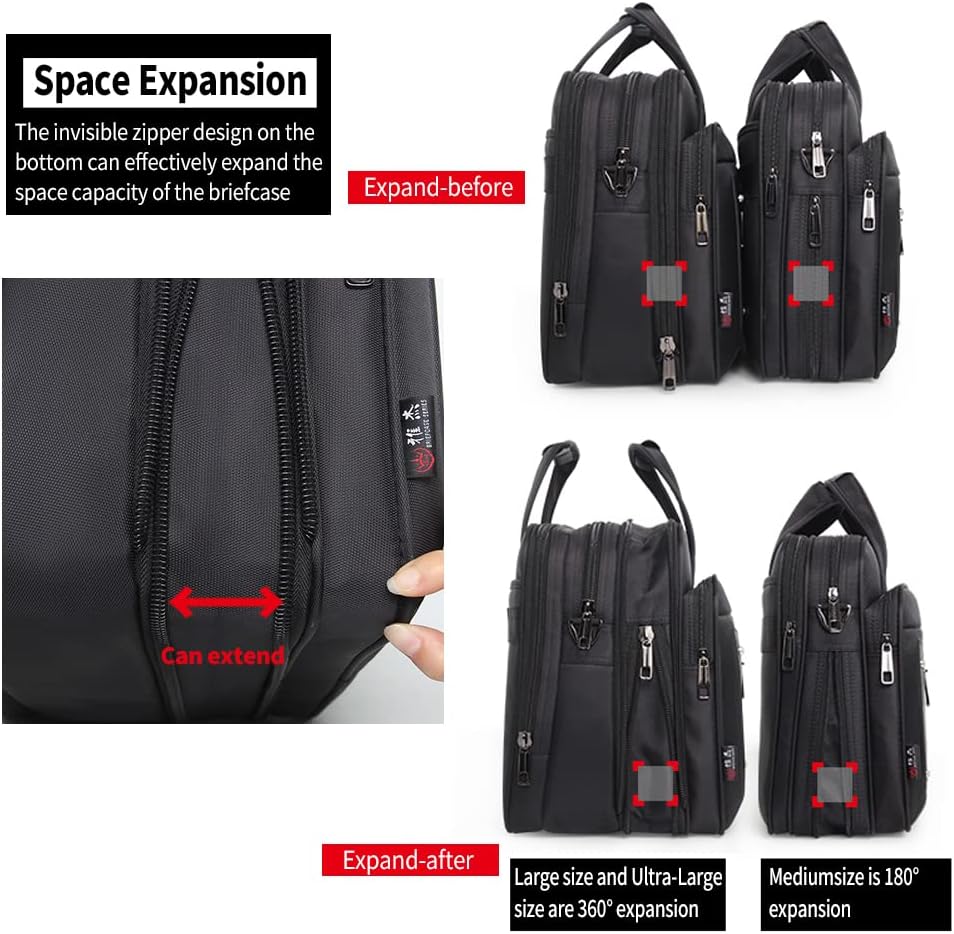 Large Briefcases For Men Canvas Tote Bag 15.6 Inch 17 Inch 19 Inch Laptop Case Work Bags Office Messenger Bag