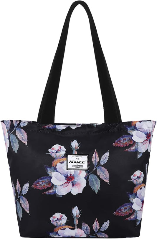 Tote Bag with Zipper for Women Inside Mesh Pocket Heavy Duty Casual Anti-water Cloth Travel Shoulder Handbag