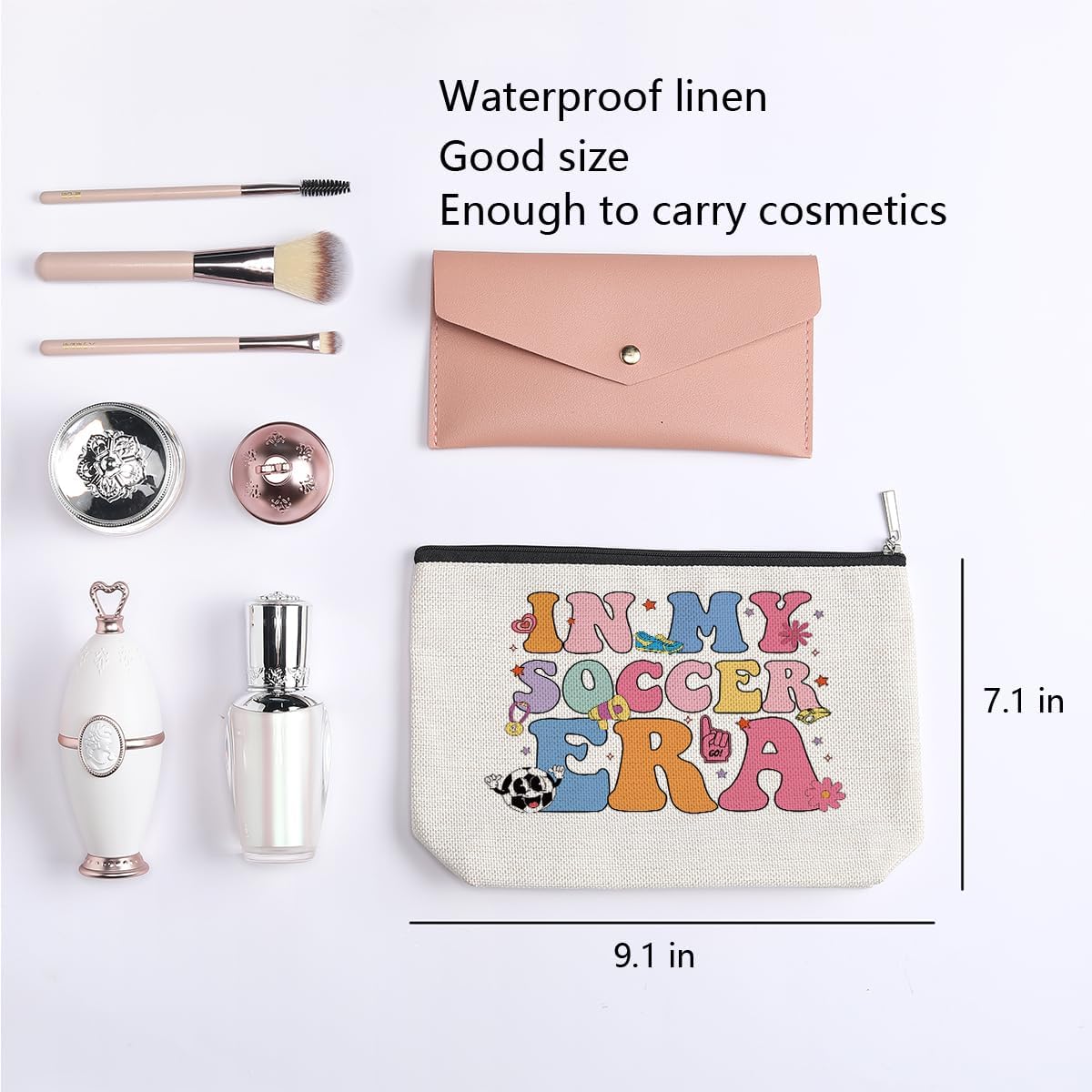 My Soccer Era Makeup Bag - Soccer Cosmetic Bag for Girls, Coach & Team Gifts, Football Lovers