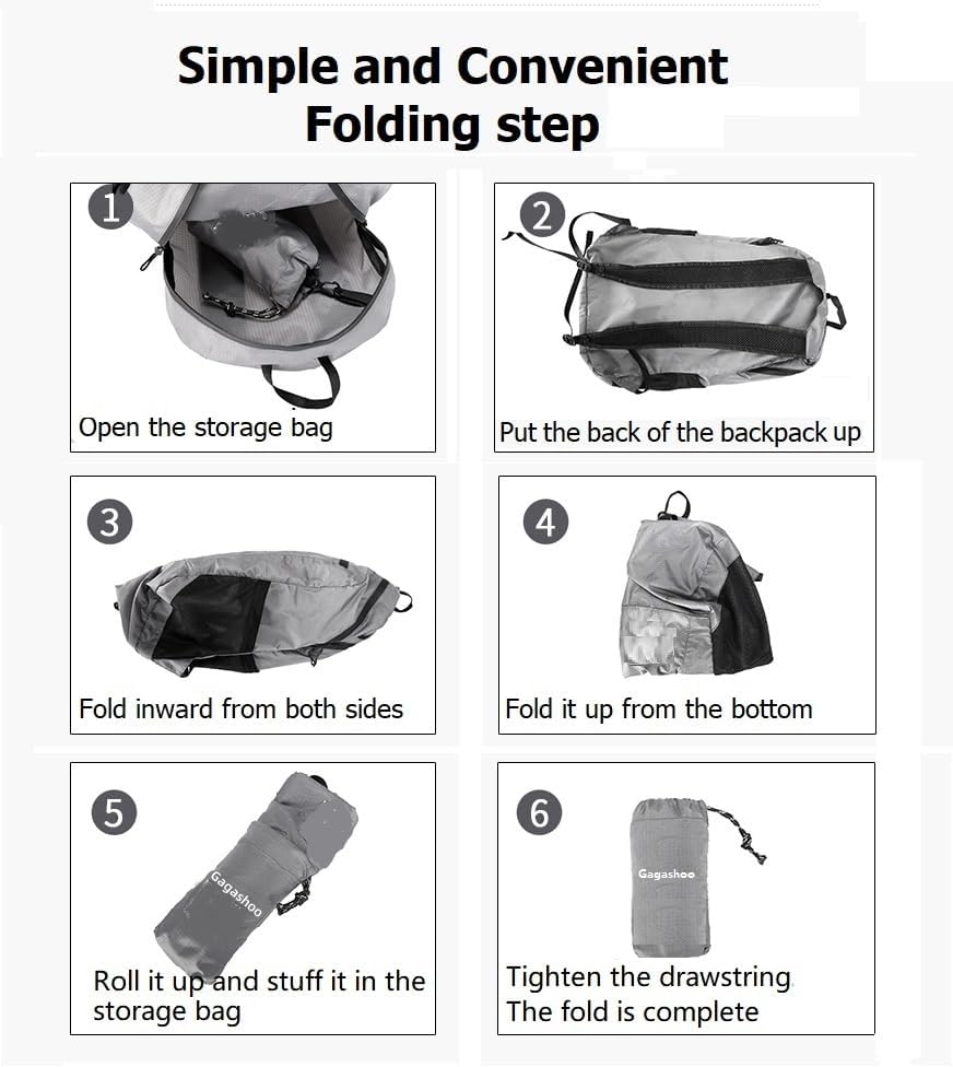 Small Foldable Hiking Daypack Packble Skin Casual Backpack Camping Cycling Travel Outdoor Day Bags