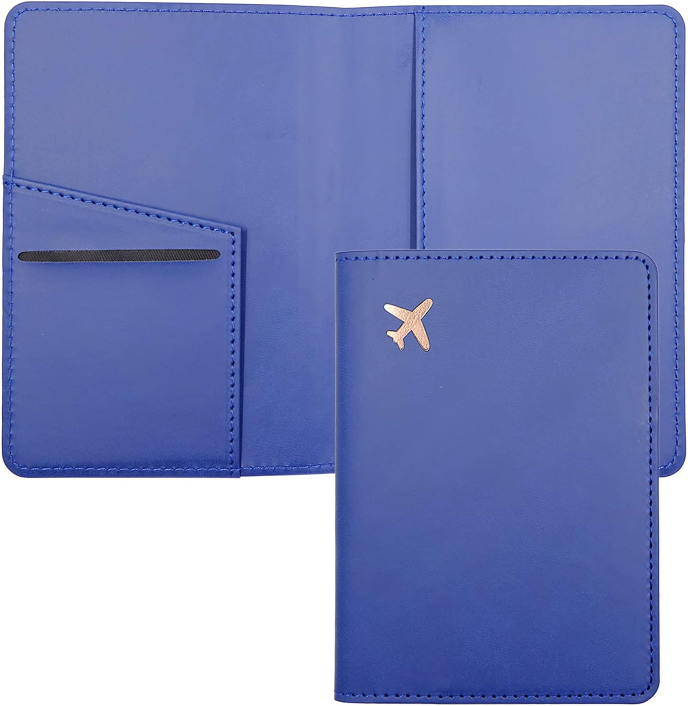 Deziliao Passport Wallet, Blue, Unisex, Faux Leather, Waterproof, Rfid Blocking, Slim, Lightweight, 20 Inch