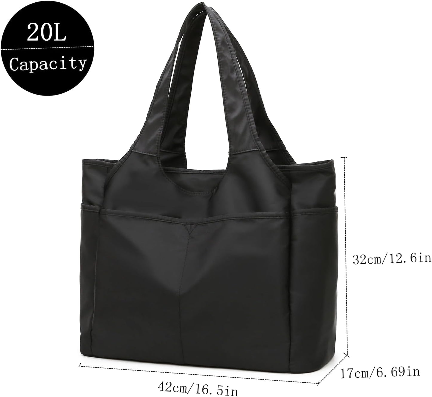 SOYMWIN Tote Bag for Women,Large Tote Bag with Compartments and Multiple Pockets,Quilted Shoulder Bag for Travel Work Sports