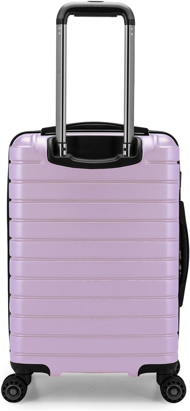 Traveler's Choice Archer Polycarbonate Hardside Spinner Luggage Set, Tie Down Straps, Purple, Carry-On 21-Inch