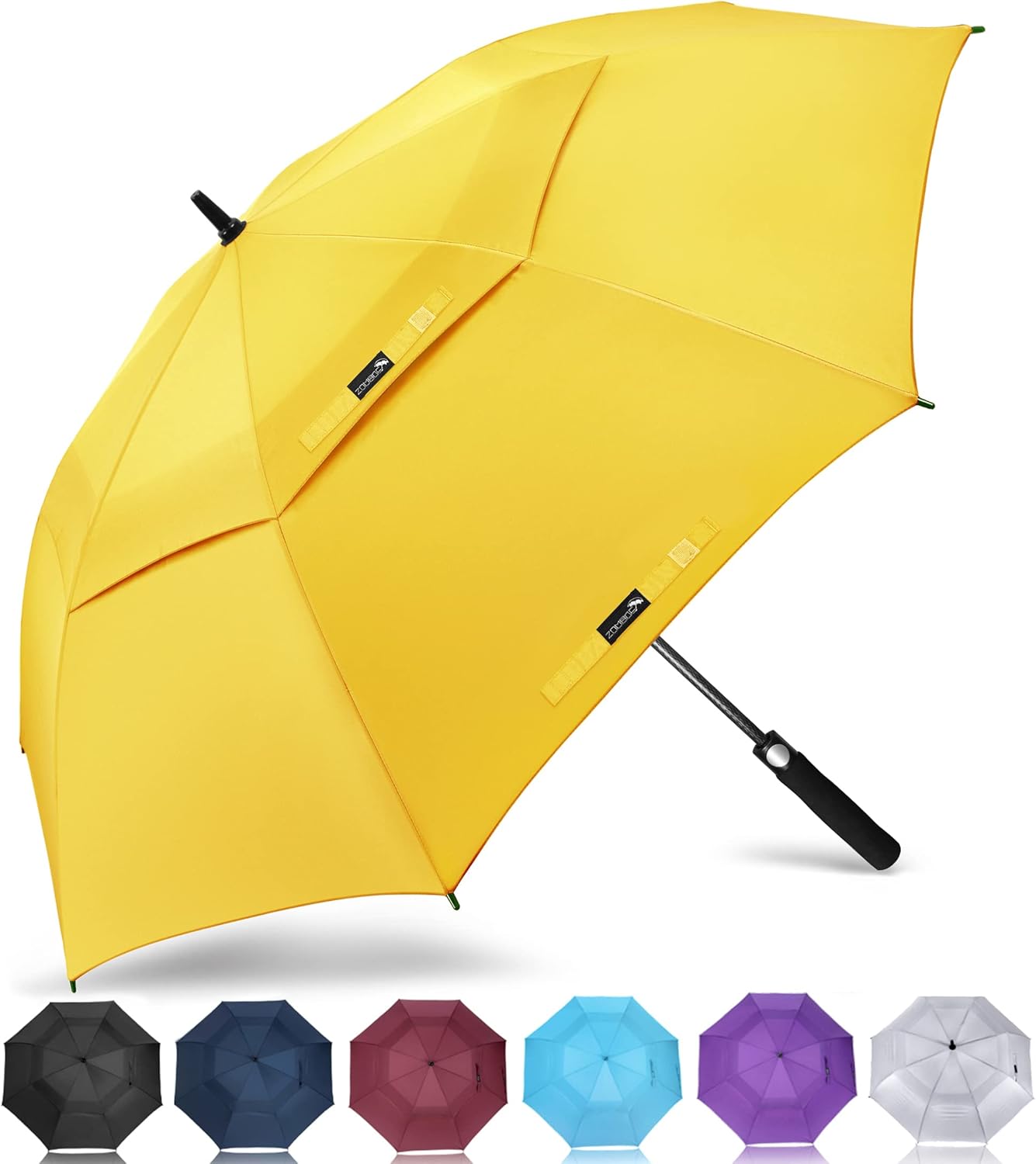 ZOMAKE Golf Umbrella Windproof, Extra Large Oversized Heavy Duty Double Canopy for Rain, Sports Games & Push Cart(51/54/62/68/72Inch)