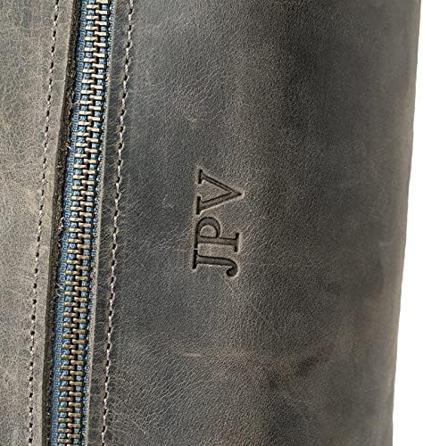 PEGAI Personalized Leather Travel Toiletry Bag for Men | Handmade Top Grain Distressed Dopp Kit, Mens Toiletry Bag, Shaving Kit Case Travel Organizer - Lee (Rock)