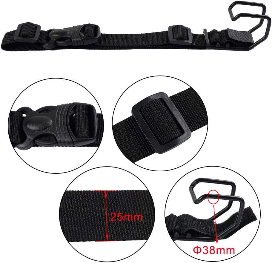 J Hook Luggage Strap Add a Bag Hook Hanger Strap, Adjustable attaches Briefcase Together (Black-Normal Size)