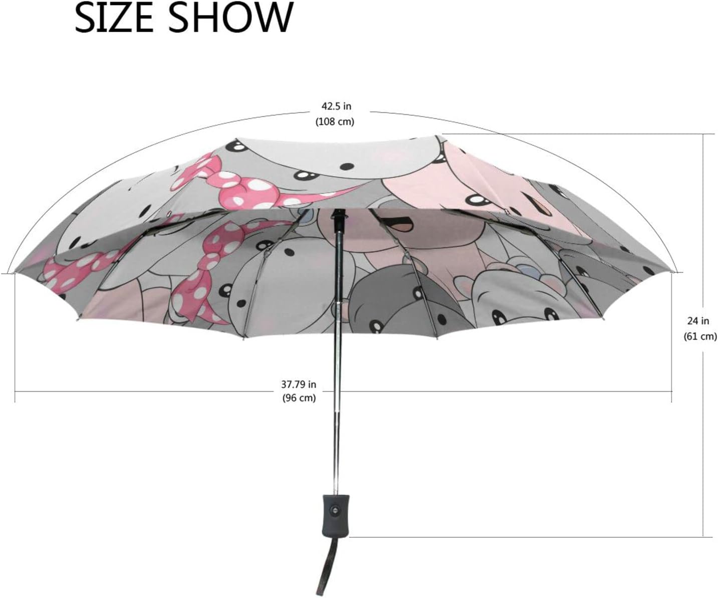 Automatic Umbrella One Touch Auto Open and Close Button Compact Travel Umbrella for Women Men Kid