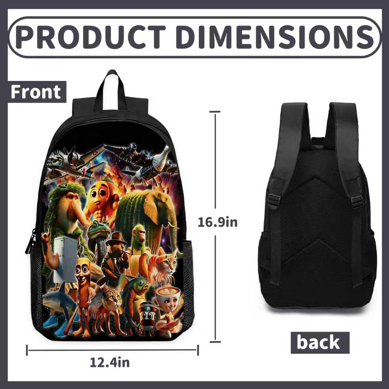 Merch Casual Backpack – Tralalero-Tralala Large Waterproof Lightweight Daypack