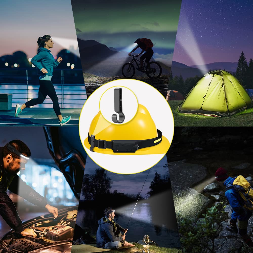 Rechargeable Headlamp 3PCS, 230° LED Head Lamp, Head Lights for Forehead