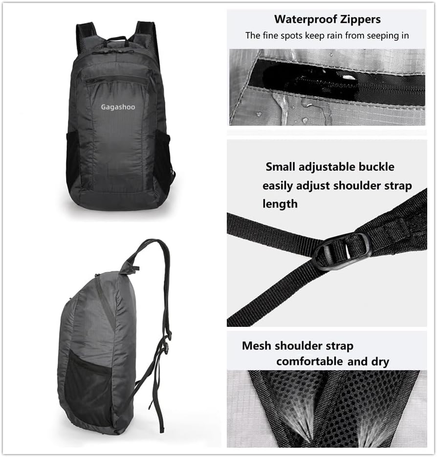 Small Foldable Hiking Daypack Packble Skin Casual Backpack Camping Cycling Travel Outdoor Day Bags
