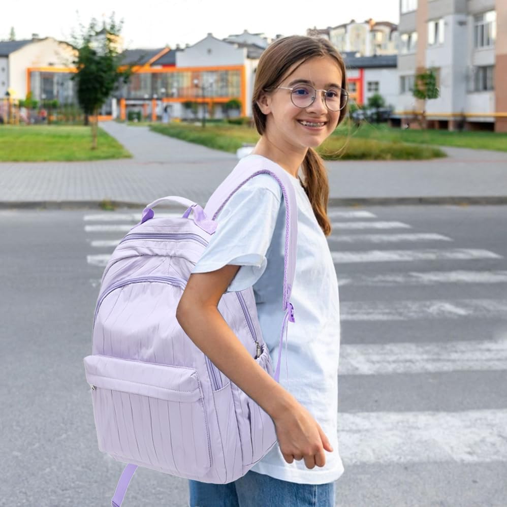 School Backpack for Girls Large Capacity Bookbag for Kids Teens School Bags for Primary Middle School College Daypack with Anti Theft Back Pocket