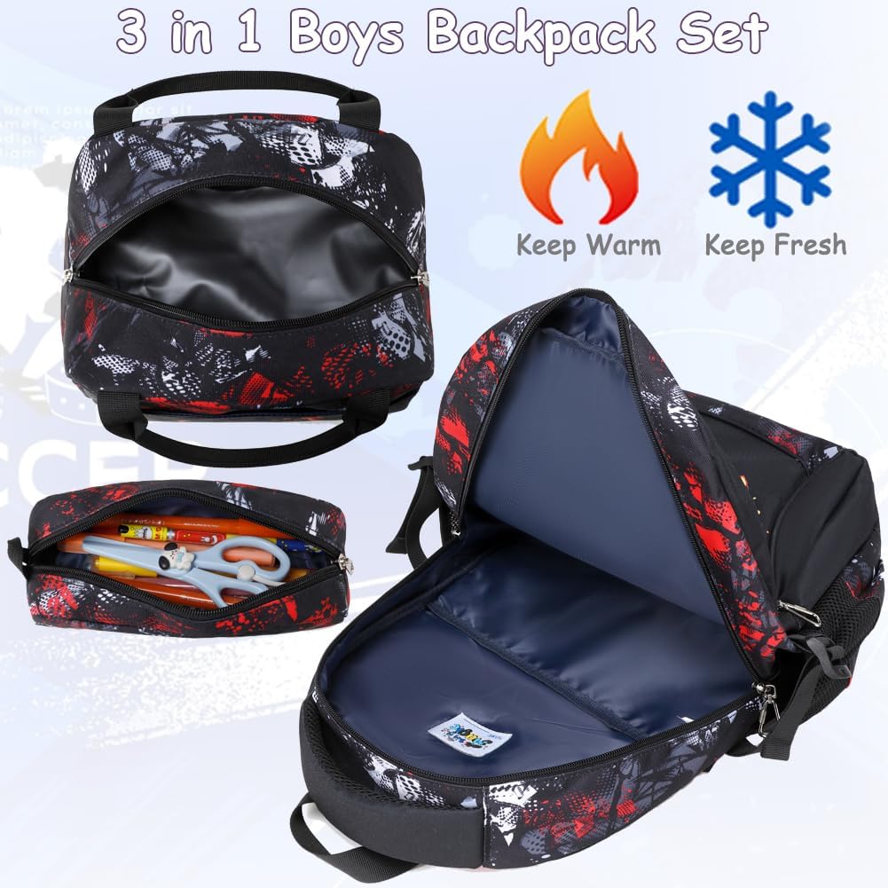 Meisohua Backpack for School Boys 3pcs Game Backpacks with Lunch Box Kids Bookbag for Boy Lightweight Daypack for Teen Boys