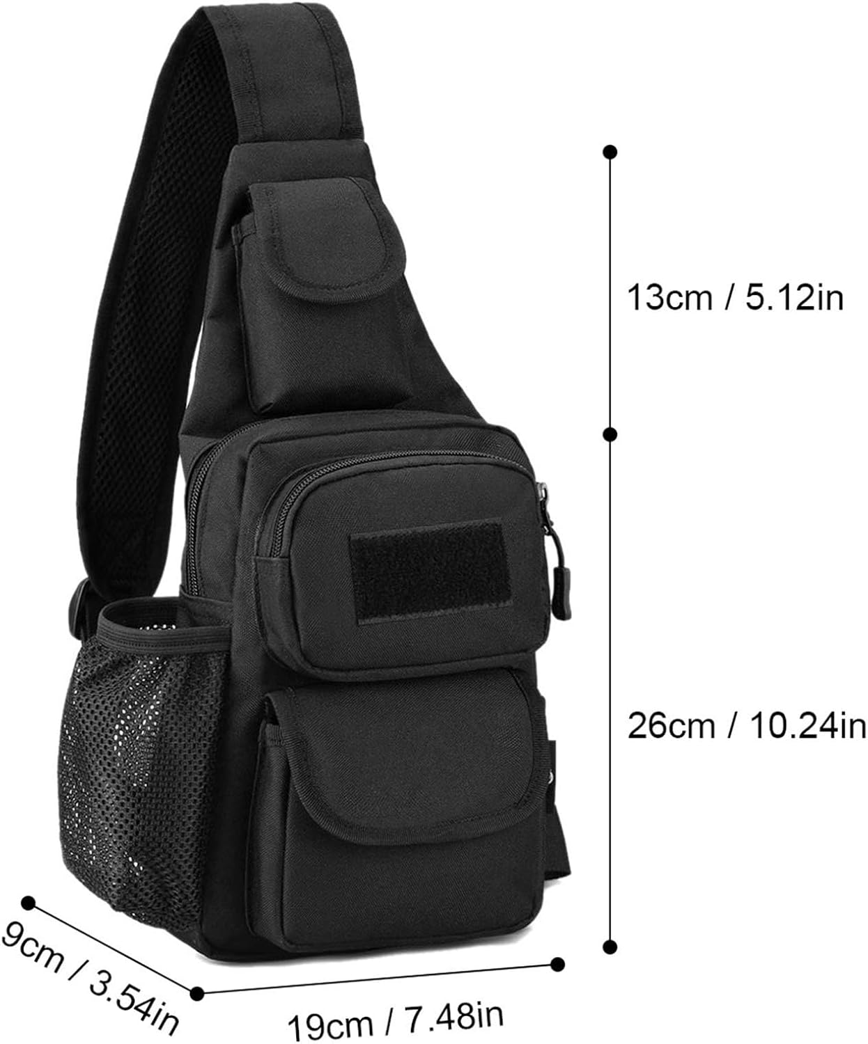 Sling Bag Crossbody Backpack for Men,Handiness Skiing Sling Bag, Lightweight Daypack for Hiking Travel (Black)