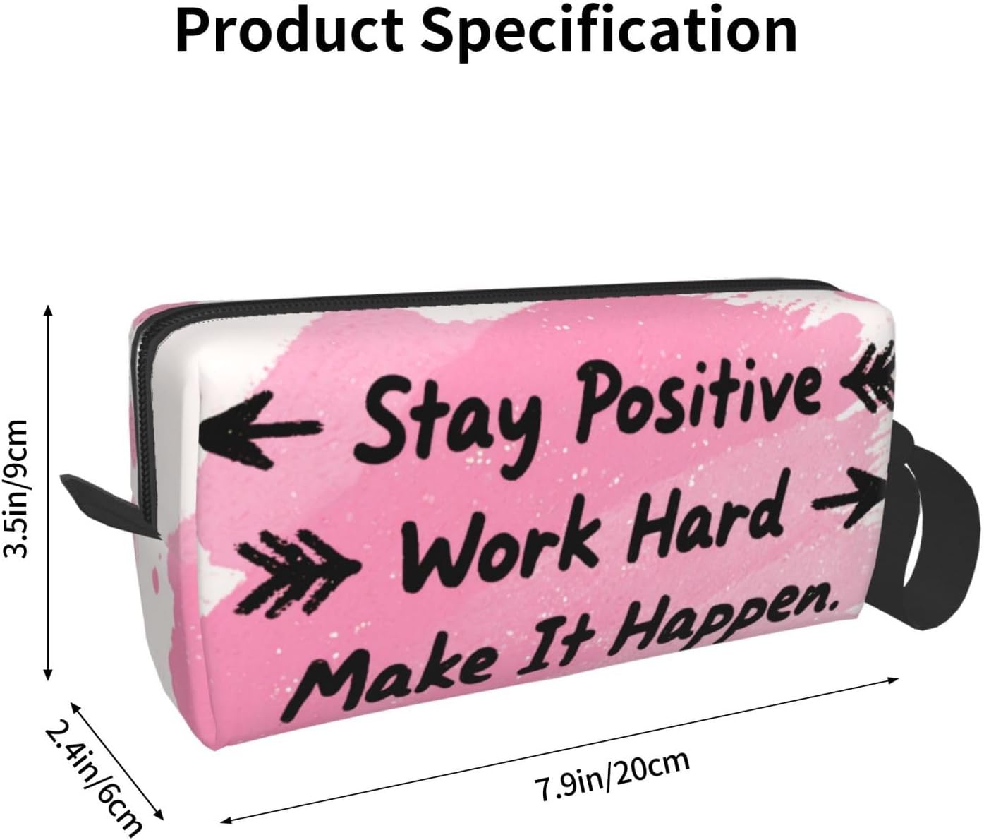 Motivational Quotes Makeup Bag Small Compact & Durable Travel Cosmetic Bag Organizer Oxford Fabric Impact-Resistant Multi-Purpose Storage Perfect for Travel, Gym, Daily Use
