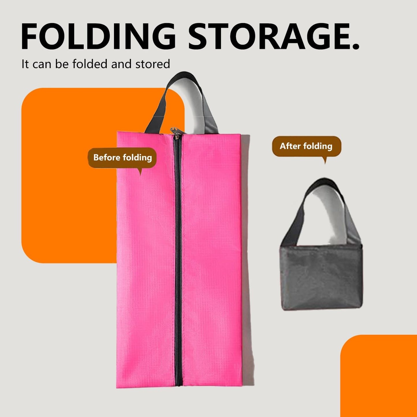 Travel Shoe Bag 4-Piece Men's and Women's Waterproof Nylon Zipper, Travel Shoe Storage Bag, Shoe Storage Bag