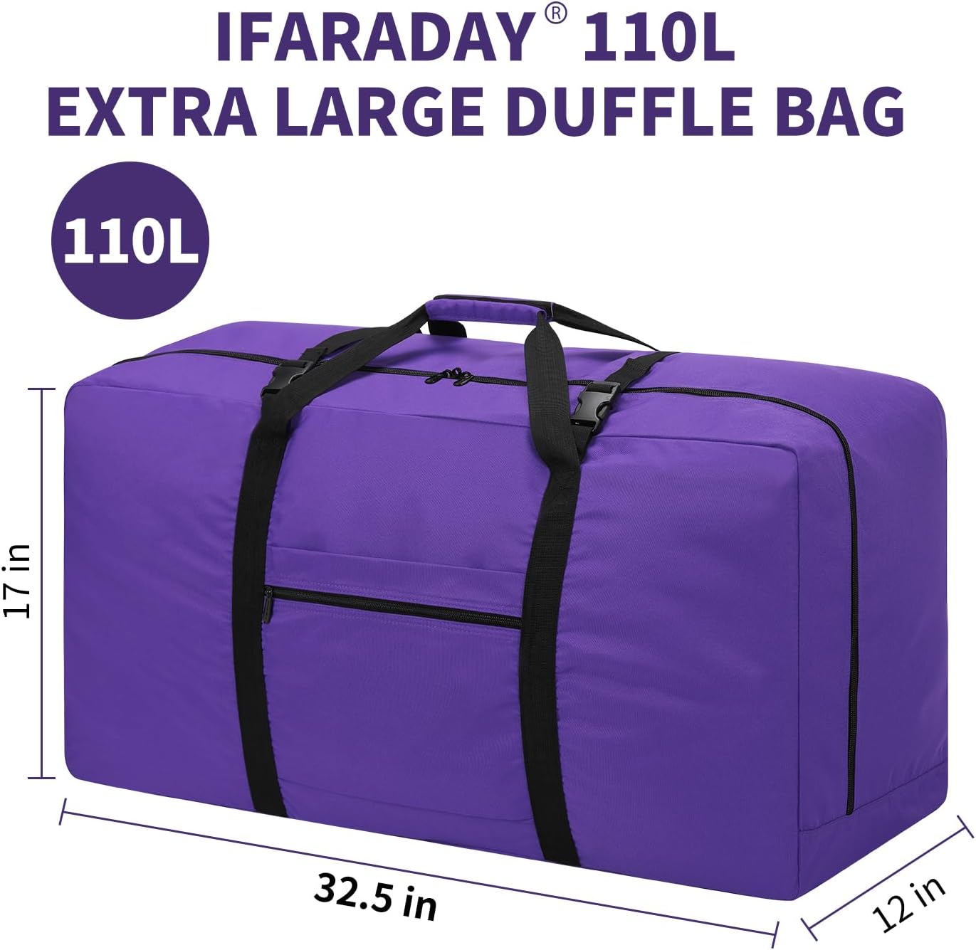 110L Extra Large Duffel Bag 32.5 inch Travel Duffle Bag lightweight Luggage Storage Bag for